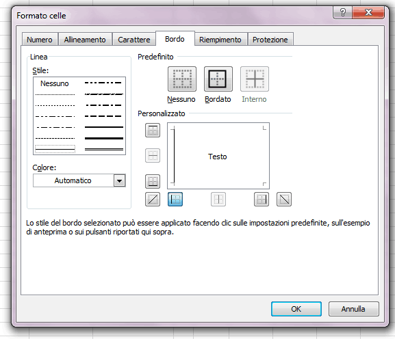 screenshot formato bordi sfondo